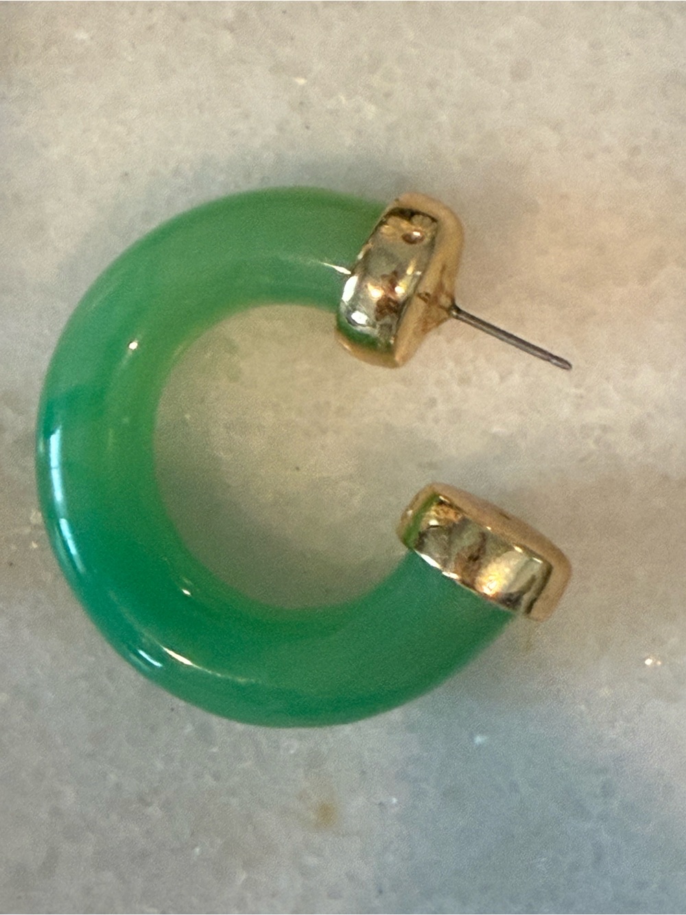 Kenneth Jay Lane Green Jade Hoop Earrings - Picture 4 of 6